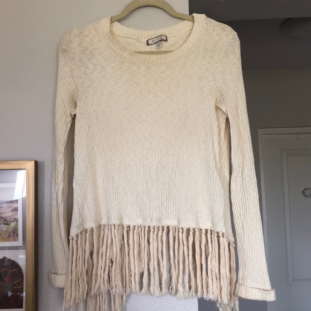 Women’s Fringe cross back sweater